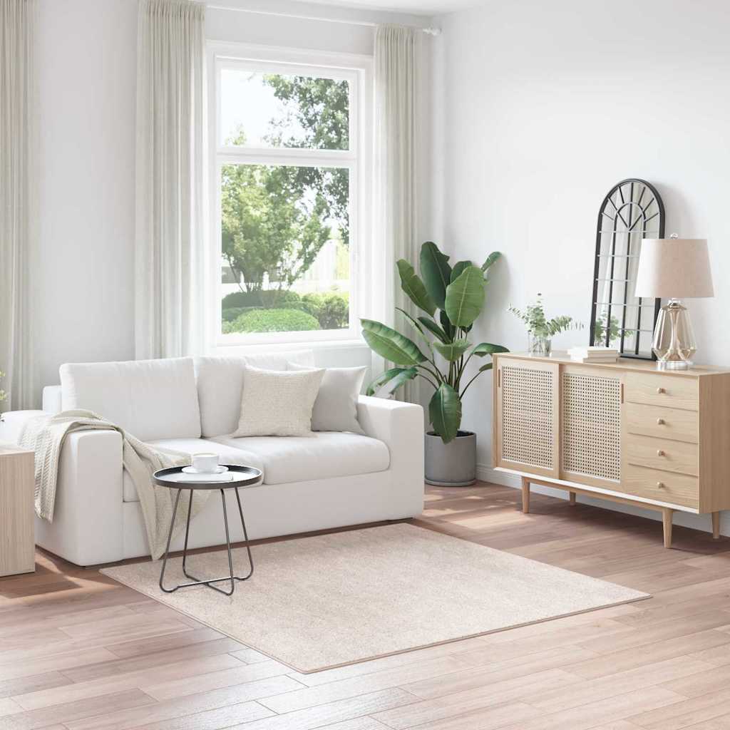 Anti-sklisikker Shaggy Teppe Krem 160 x 160 cm PP