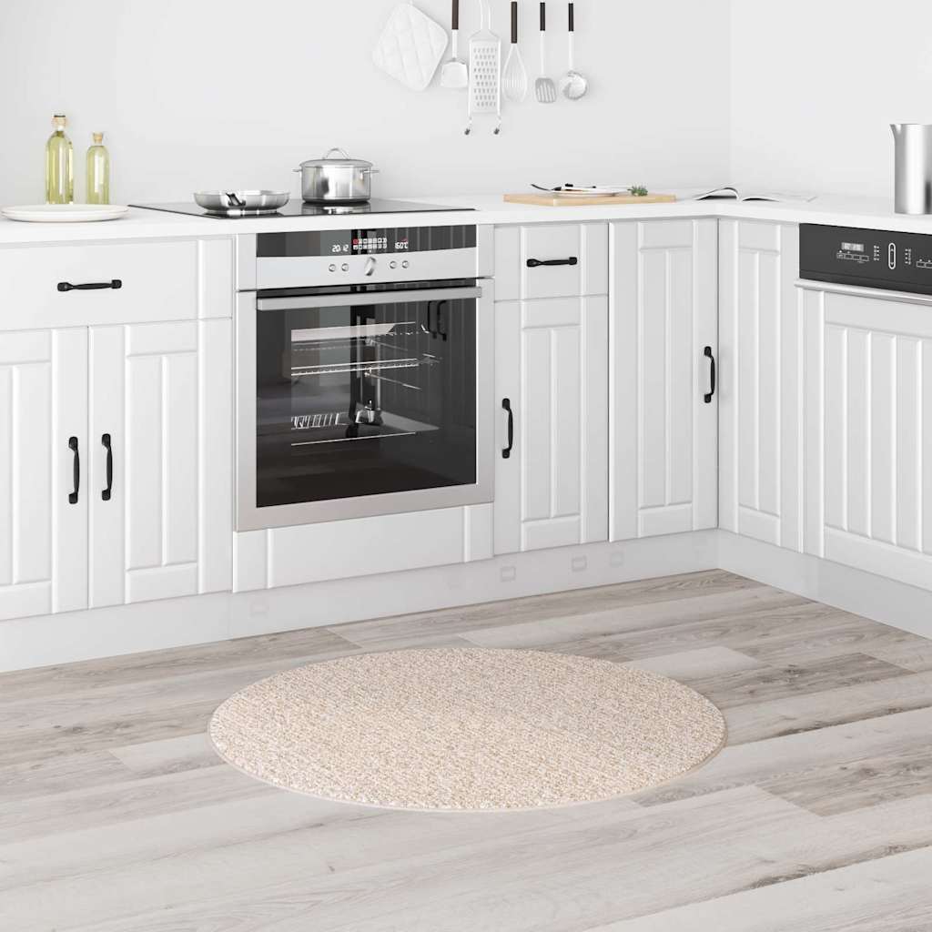 Anti-sklisikker Shaggy Teppe Krem 90 x 90 cm PP