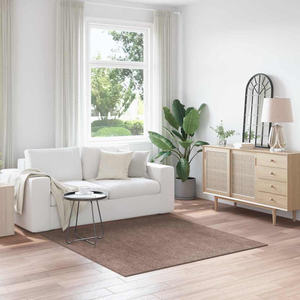Anti-sklisikker Shaggy Teppe Brun 160 x 160 cm PP
