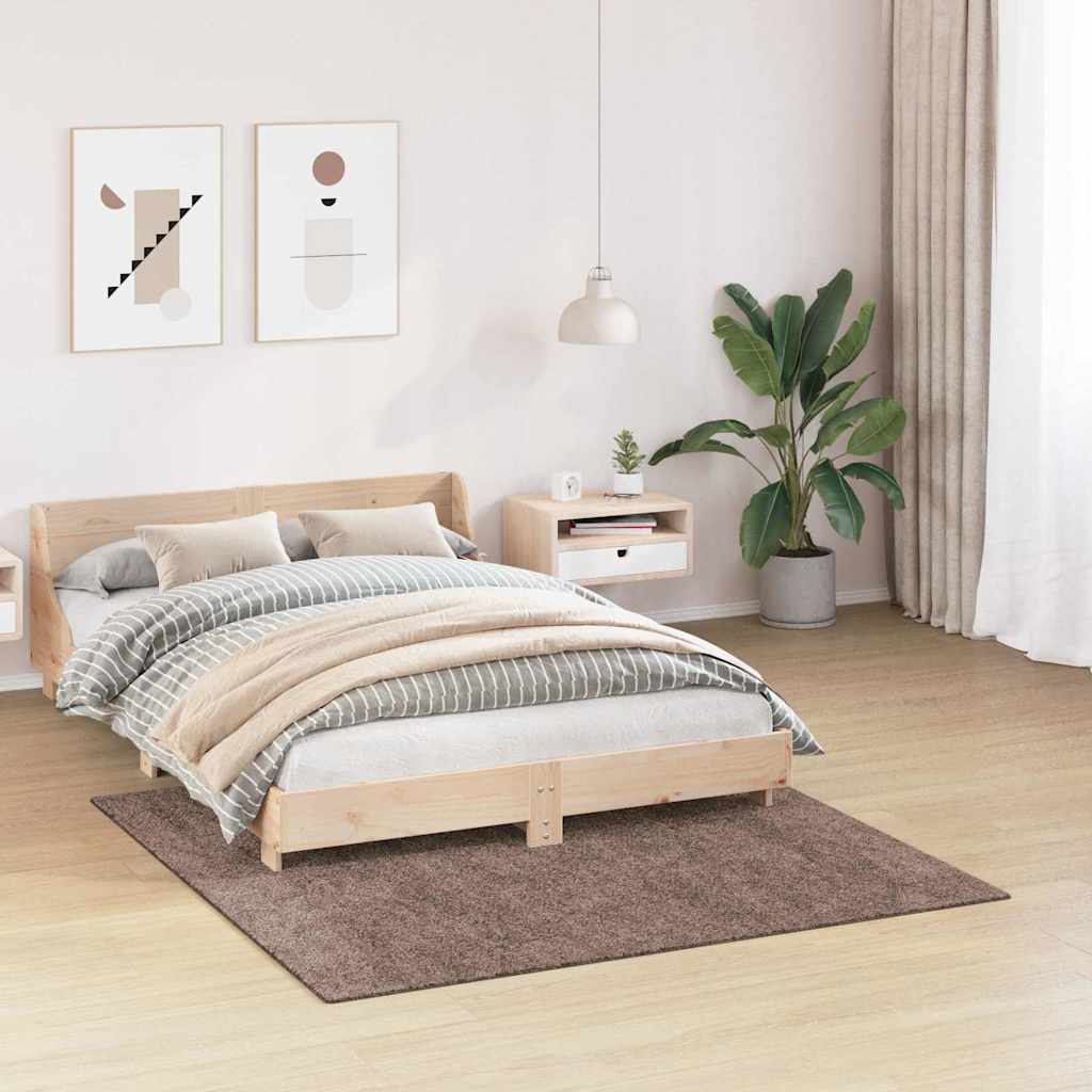 Anti-sklisikker Shaggy Teppe Brun 160 x 160 cm PP
