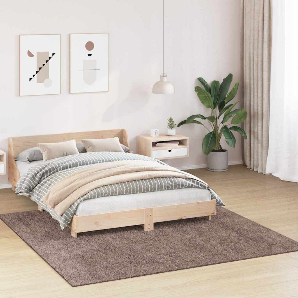 Anti-sklisikker Shaggy Teppe Brun 200 x 200 cm PP