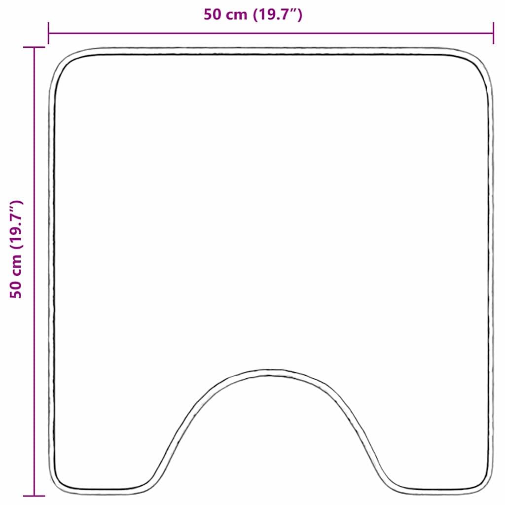 Antisklimatte med Toalettutskjæring Lilla 50 x 50 cm PP