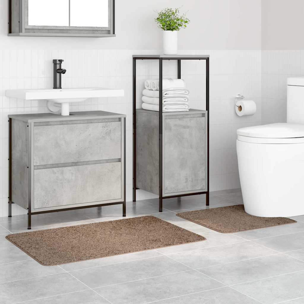 Anti-skli baderomsmatte sett 2 pcs Brun PP