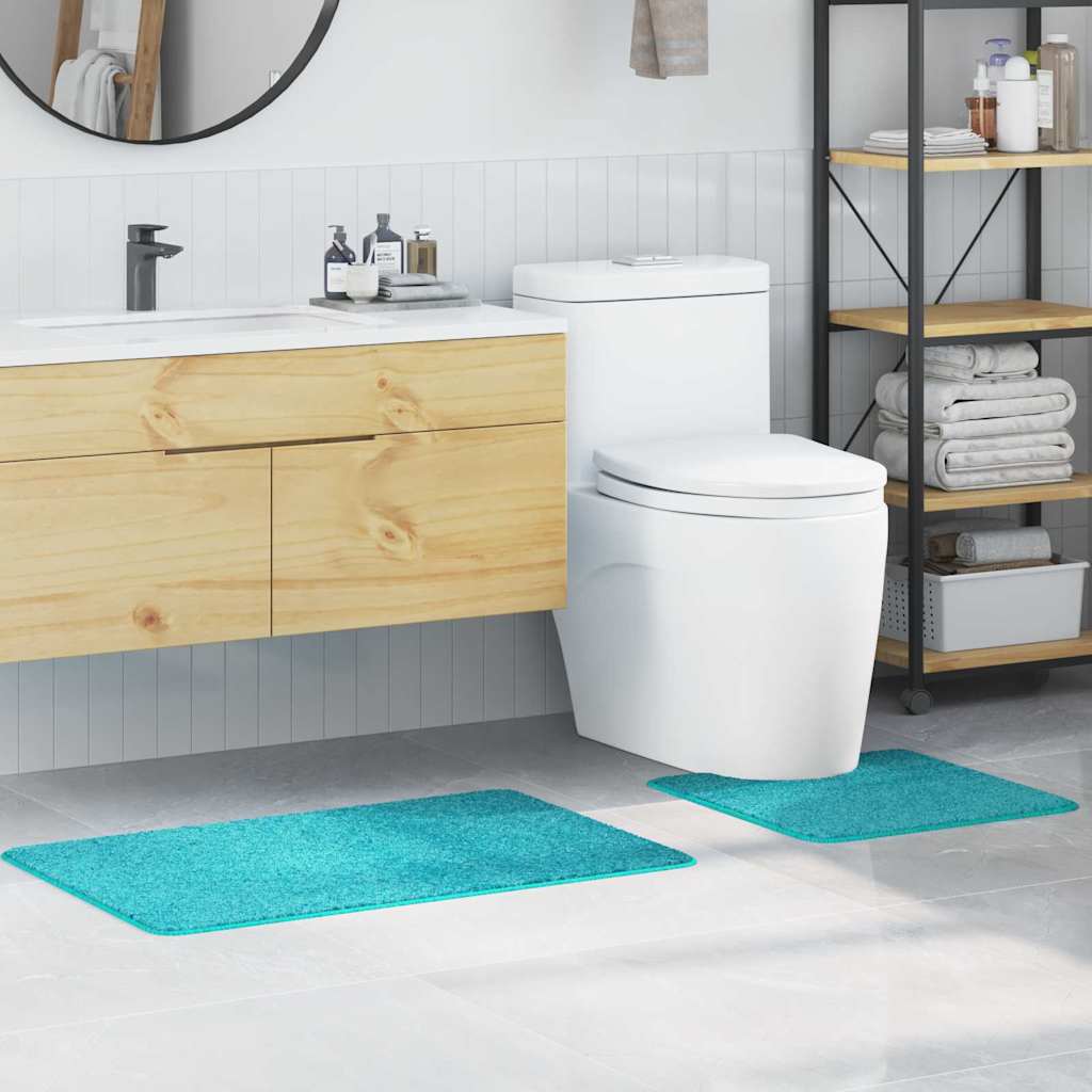 Anti-skli baderomsmatte sett 2 pcs Turkis PP