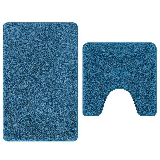 Anti-skli baderomsmatte sett 2 pcs Blå PP