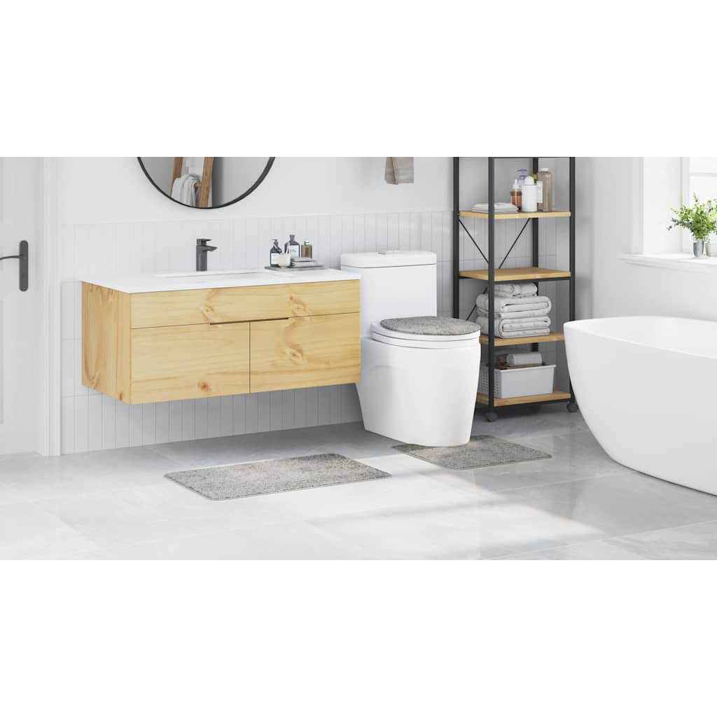 Anti-skli baderomsmatte sett 3 pcs Grå PP