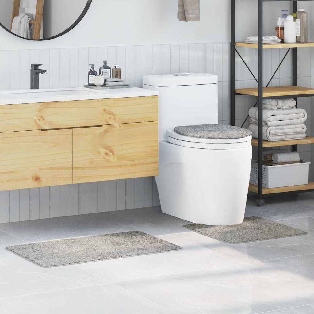 Anti-skli baderomsmatte sett 3 pcs Grå PP