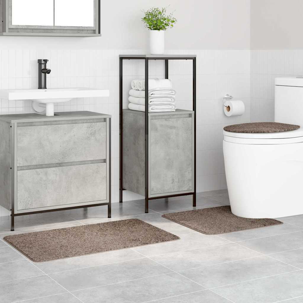 Anti-skli baderomsmatte sett 3 pcs Brun PP