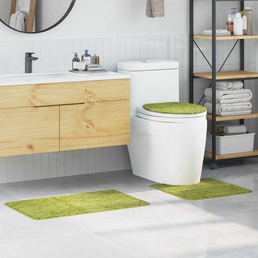 Anti-skli baderomsmatte sett 3 pcs grønn PP