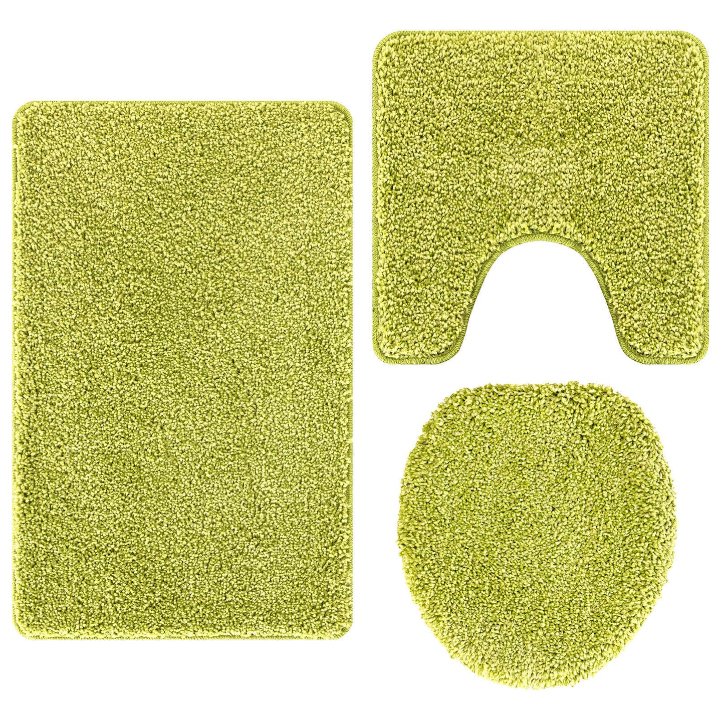 Anti-skli baderomsmatte sett 3 pcs grønn PP