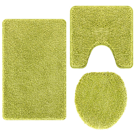 Anti-skli baderomsmatte sett 3 pcs grønn PP