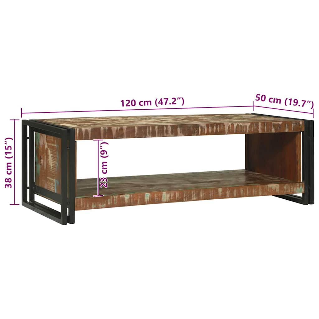 Kaffebord Flerfarget 120 x 50 x 38 cm Massiv Reclaim Tre