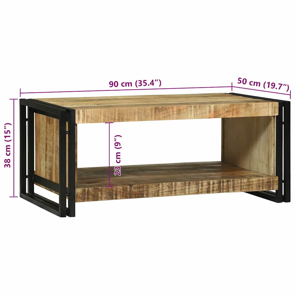 Kaffebord Brun 90 x 50 x 38 cm Massiv mango tre