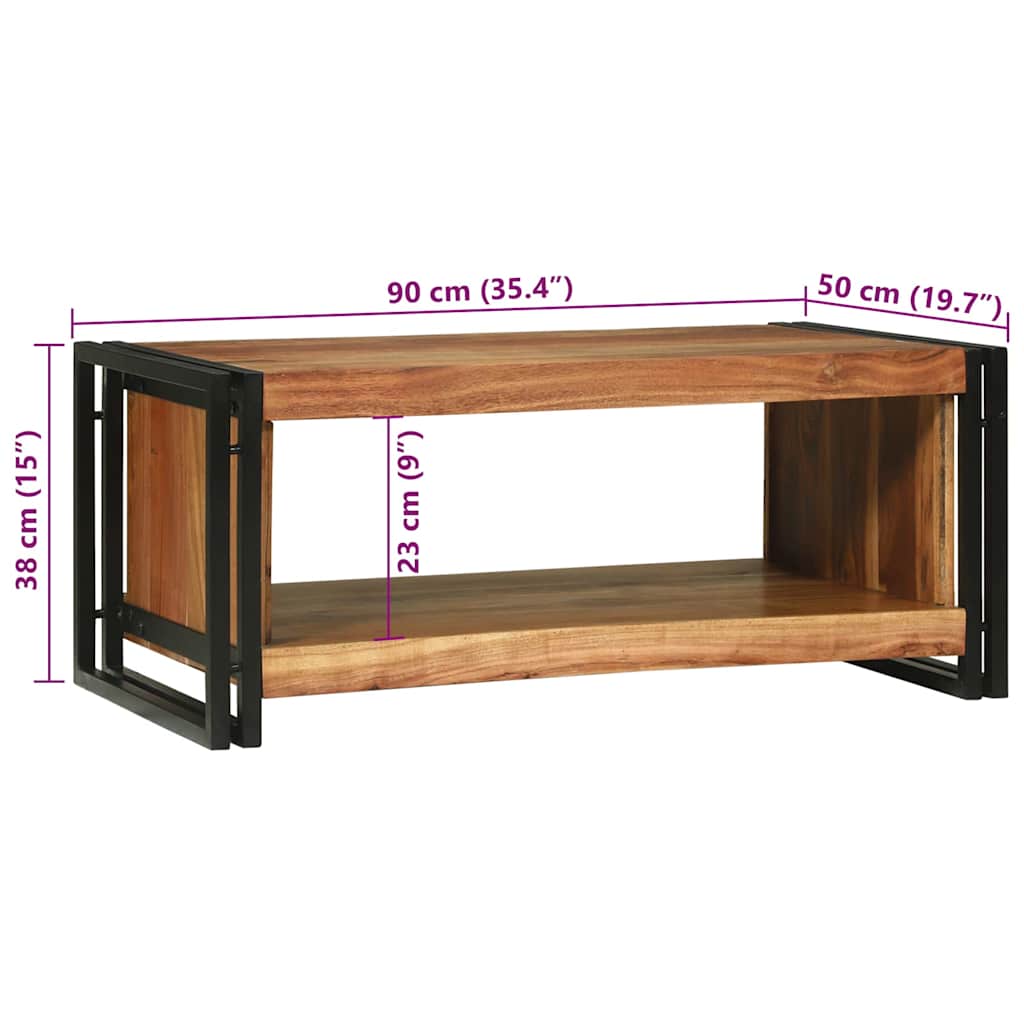 Kaffebord Brun 90 x 50 x 38 cm Solid akasietre