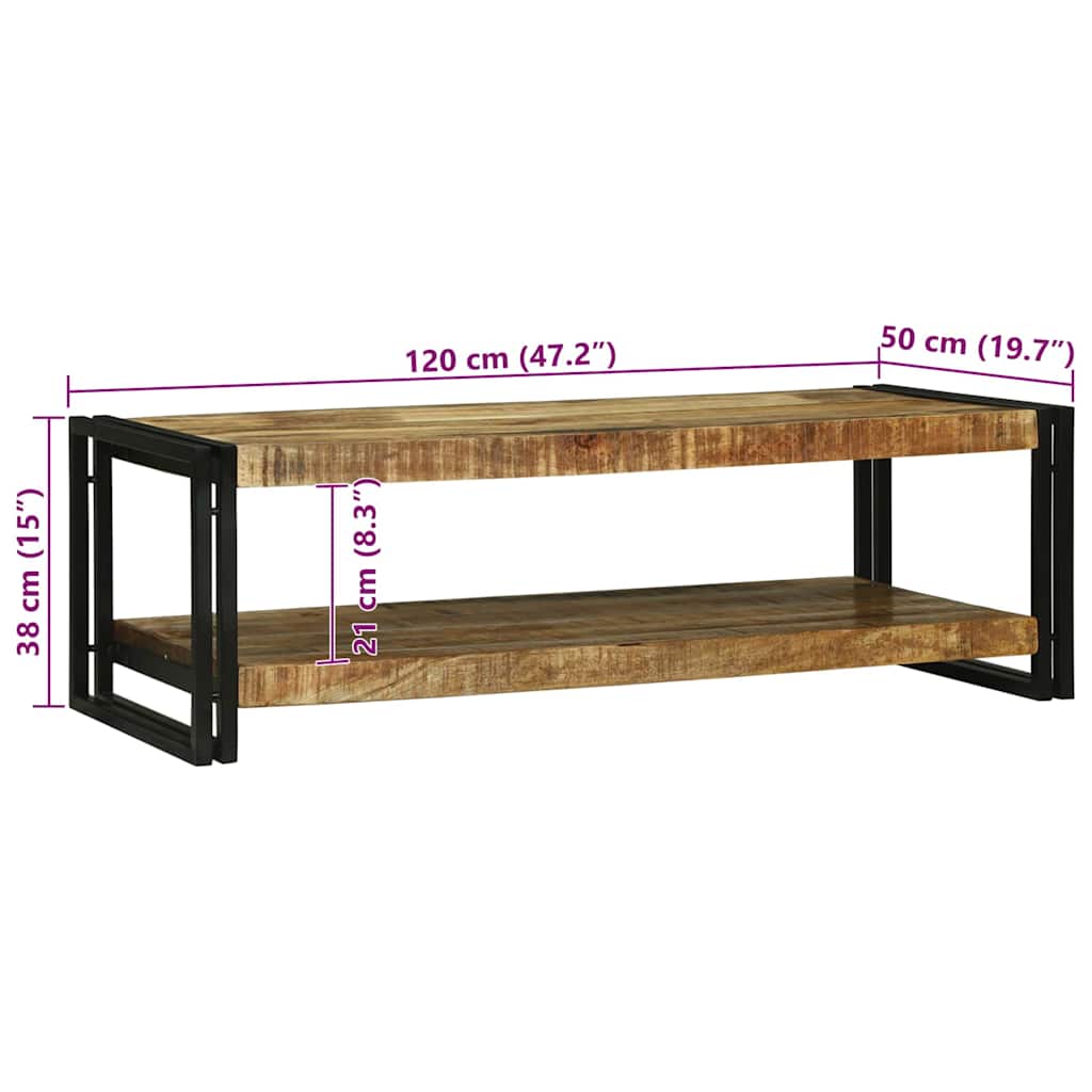Kaffebord Brun 120 x 50 x 38 cm Massiv mango tre