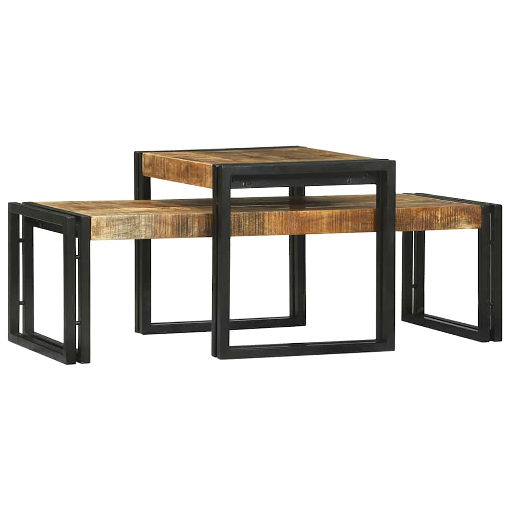 Kaffebord 2 pcs Brun 48 x 40 x 40 cm Massiv mango tre