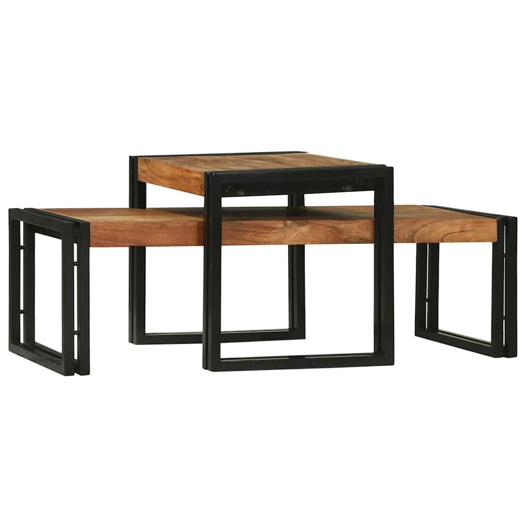 Kaffebord 2 pcs Brun 48 x 40 x 40 cm Solid akasietre