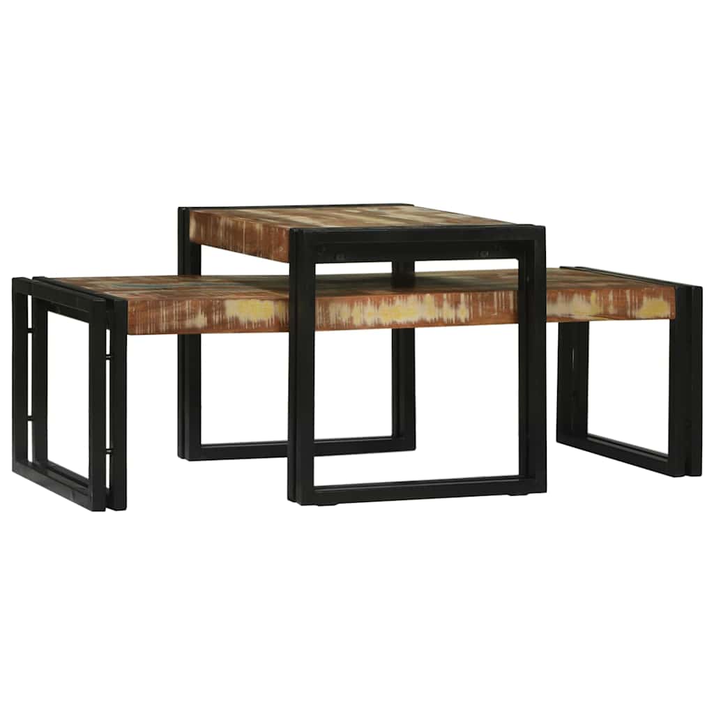 Kaffebord 2 pcs Flerfarget 48 x 40 x 40 cm Massiv Reclaim Tre