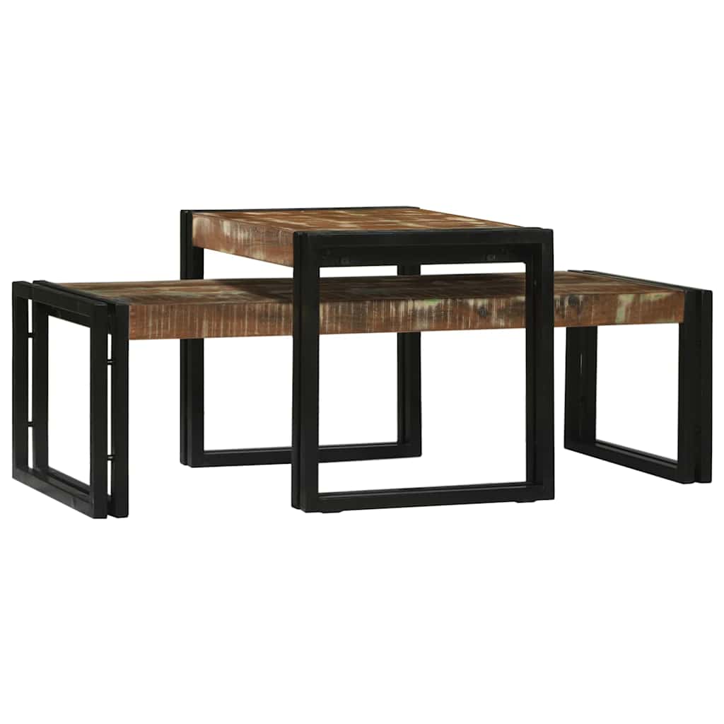 Kaffebord 2 pcs Flerfarget 48 x 40 x 40 cm Massiv Reclaim Tre