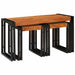Nesting Bord 3 pcs Brun og svart Massivt akasietre og metall