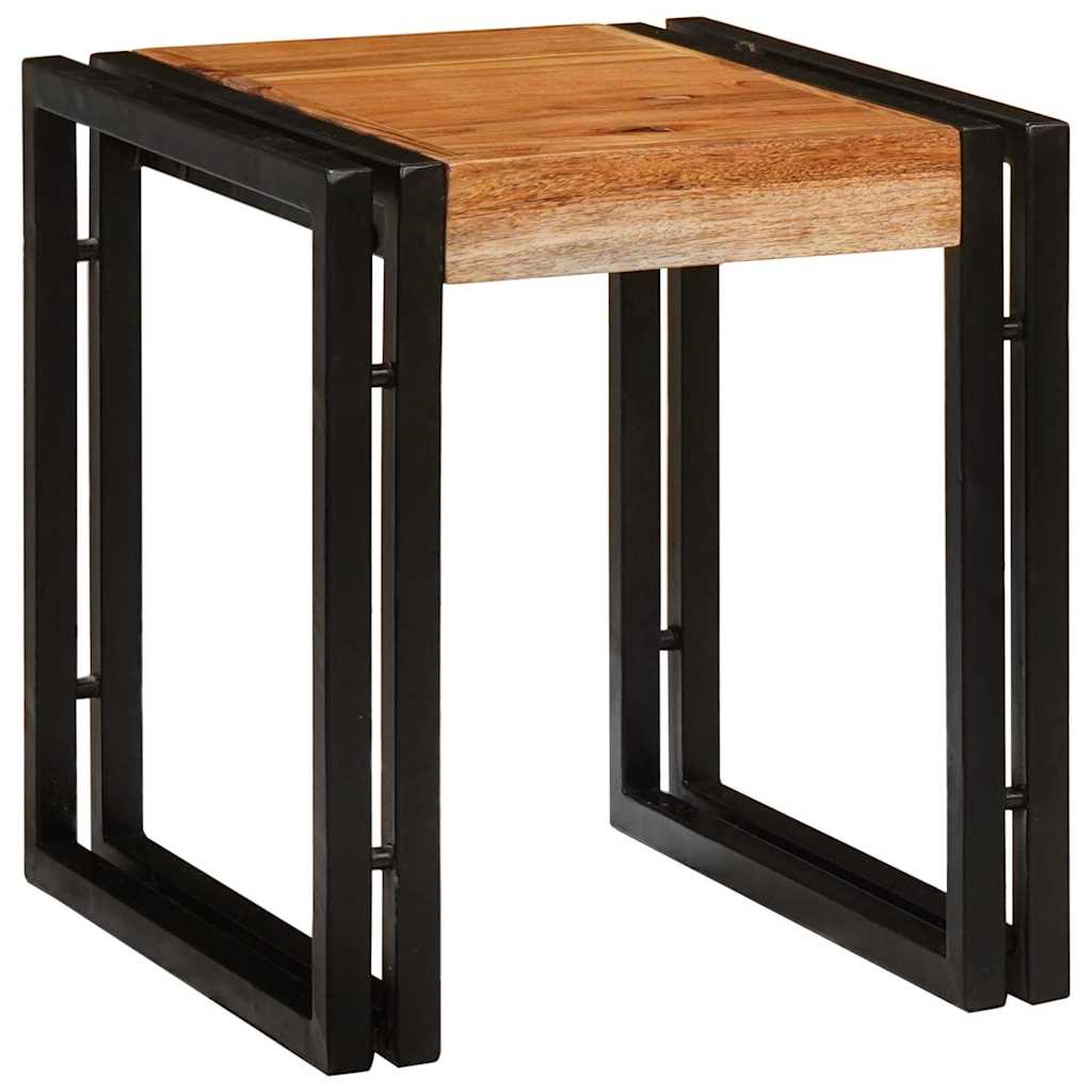 Nesting Bord 3 pcs Brun og svart Massivt akasietre og metall