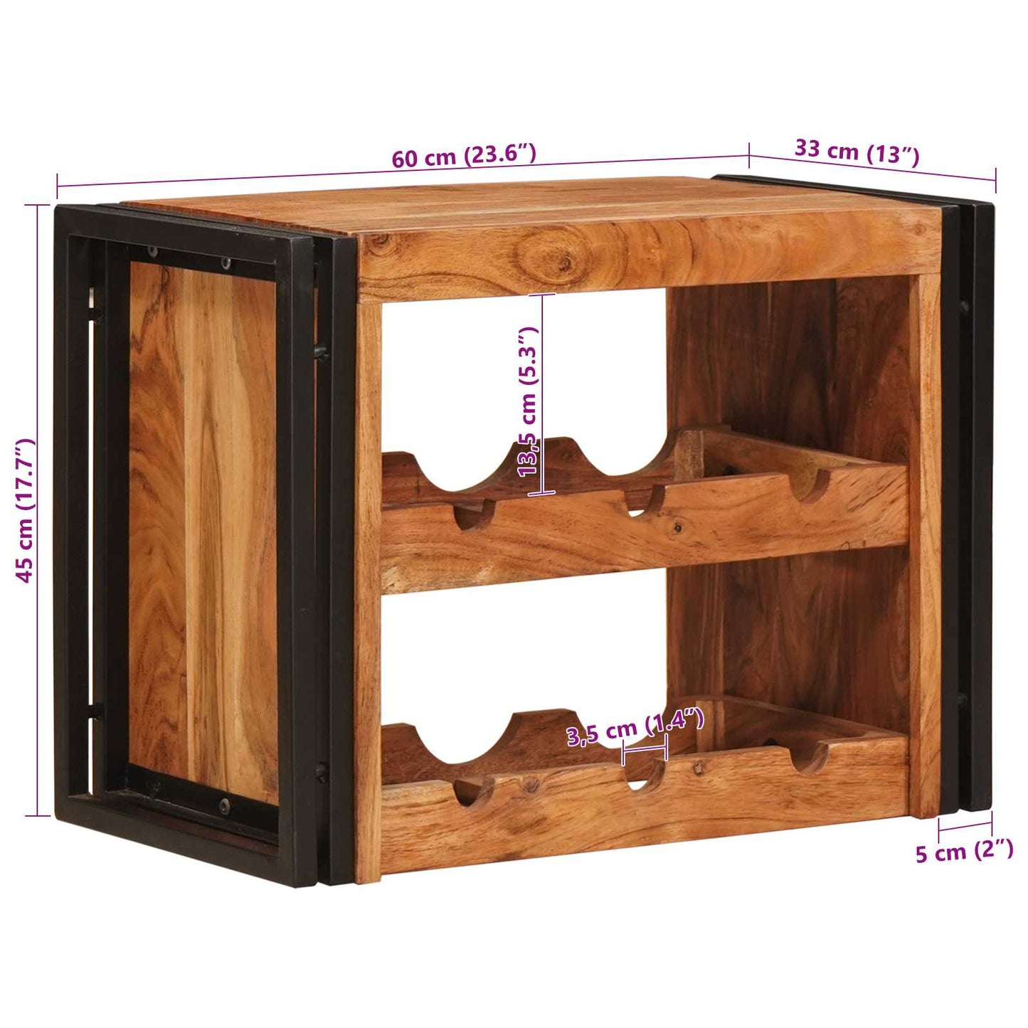 Vinhylle Brun 60 x 45 x 33 cm Solid akasietre