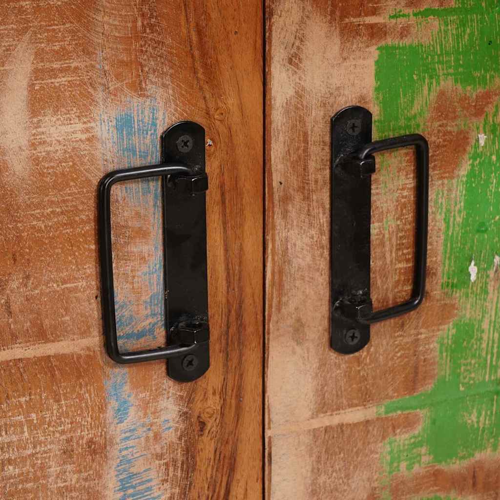 Høyboard med Dører Brun Solid resirkulert tre og metall