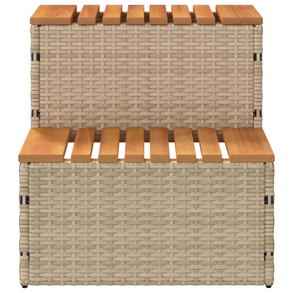 Badestamp trinn beige 50x50x50,5 cm polyrotting&heltre akasie