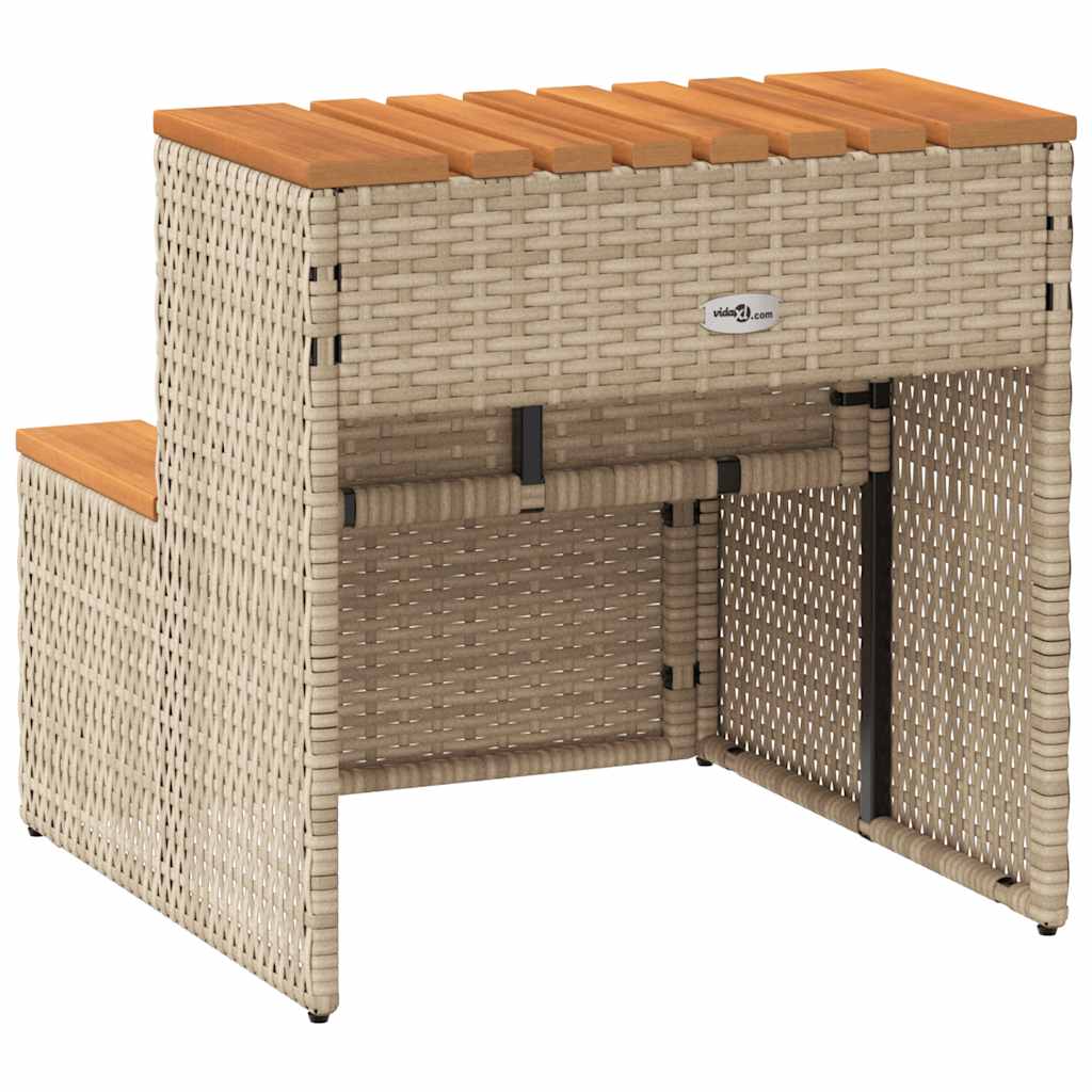 Badestamp trinn beige 50x50x50,5 cm polyrotting&heltre akasie