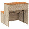 Badestamp trinn beige 50x50x50,5 cm polyrotting&heltre akasie