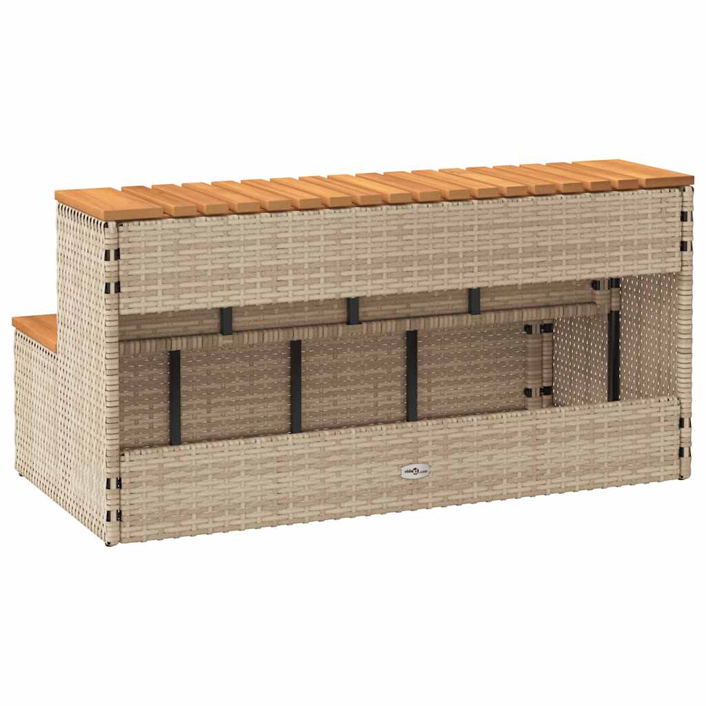 Badestamp trinn beige 100x50x50,5 cm polyrotting&heltre akasie