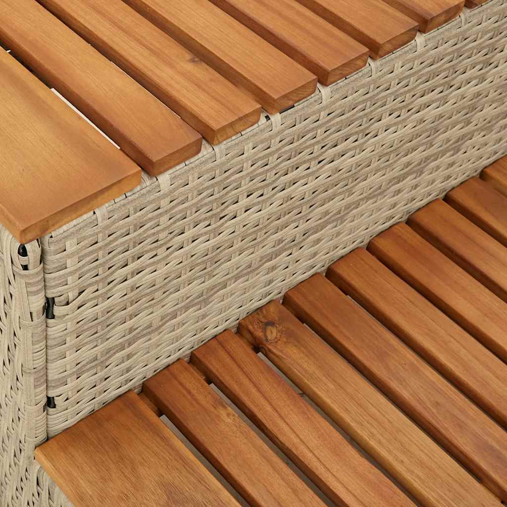 Badestamp trinn beige 100x50x50,5 cm polyrotting&heltre akasie