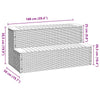 Badestamp trinn beige 100x50x50,5 cm polyrotting&heltre akasie