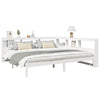 Seng med bokhylle uten madrass hvit 180x200 cm heltre furu
