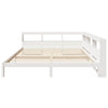 Seng med bokhylle uten madrass hvit 180x200 cm heltre furu