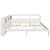 Seng med bokhylle uten madrass hvit 180x200 cm heltre furu