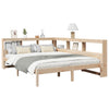 Seng med bokhylle uten madrass 160x200 cm heltre furu