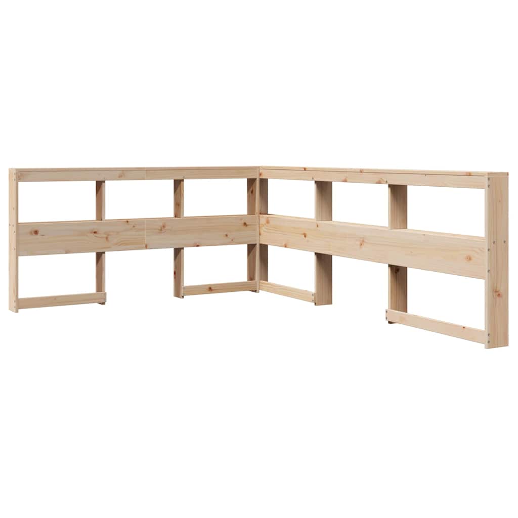 Seng med bokhylle uten madrass 160x200 cm heltre furu