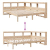 Seng med bokhylle uten madrass 160x200 cm heltre furu