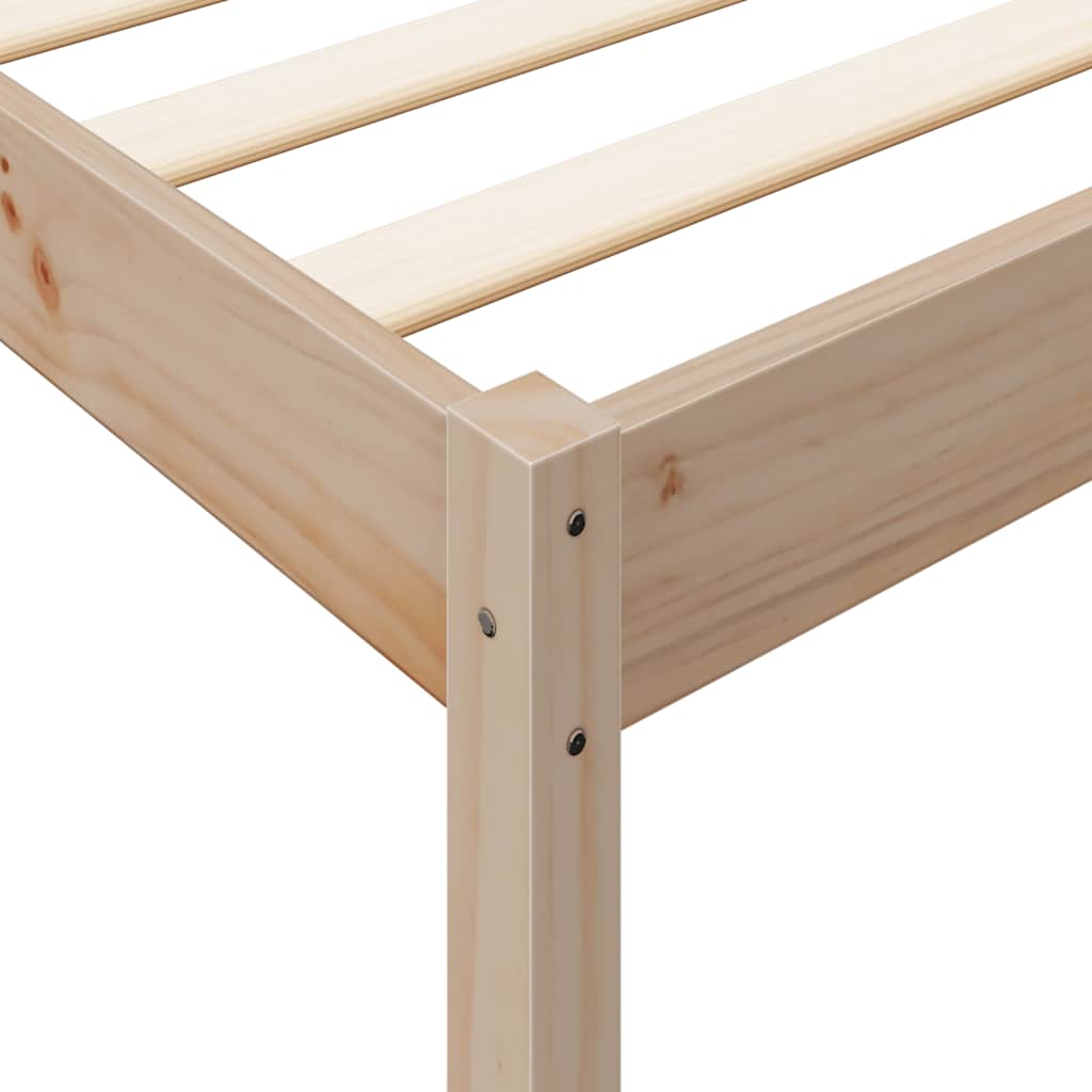 Seng med bokhylle uten madrass 160x200 cm heltre furu