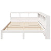 Seng med bokhylle uten madrass hvit 140x190 cm heltre furu
