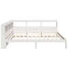 Seng med bokhylle uten madrass hvit 140x190 cm heltre furu