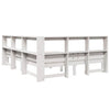 Seng med bokhylle uten madrass hvit 140x190 cm heltre furu