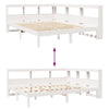 Seng med bokhylle uten madrass hvit 140x190 cm heltre furu