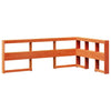 Seng med bokhylle uten madrass voksbrun 140x190 cm heltre furu