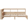 Seng med bokhylle uten madrass 100x200 cm heltre furu