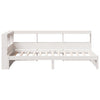 Seng med bokhylle uten madrass hvit 100x200 cm heltre furu