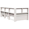 Seng med bokhylle uten madrass hvit 100x200 cm heltre furu