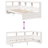 Seng med bokhylle uten madrass hvit 100x200 cm heltre furu
