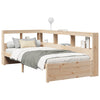 Seng med bokhylle uten madrass 90x190 cm heltre furu